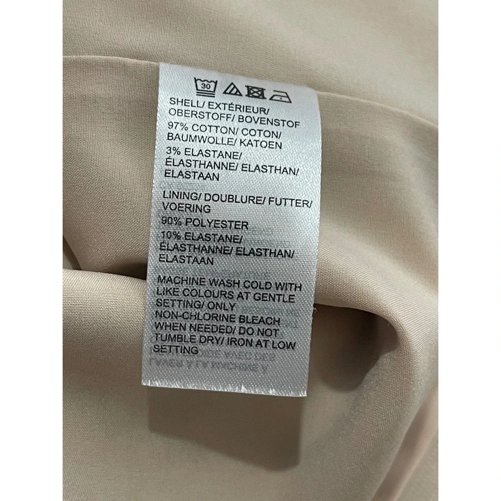 Lord & Taylor Beige Pencil Skirt Knee Length Back Zip Business Casual Size 2